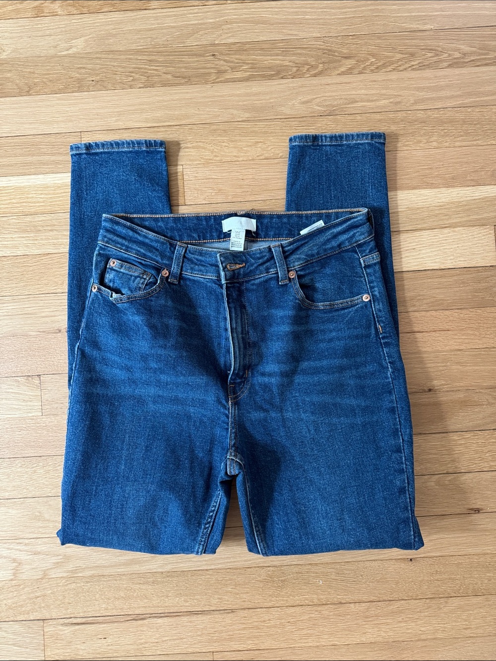 H&M Dark Blue High-Rise Slim Jeans